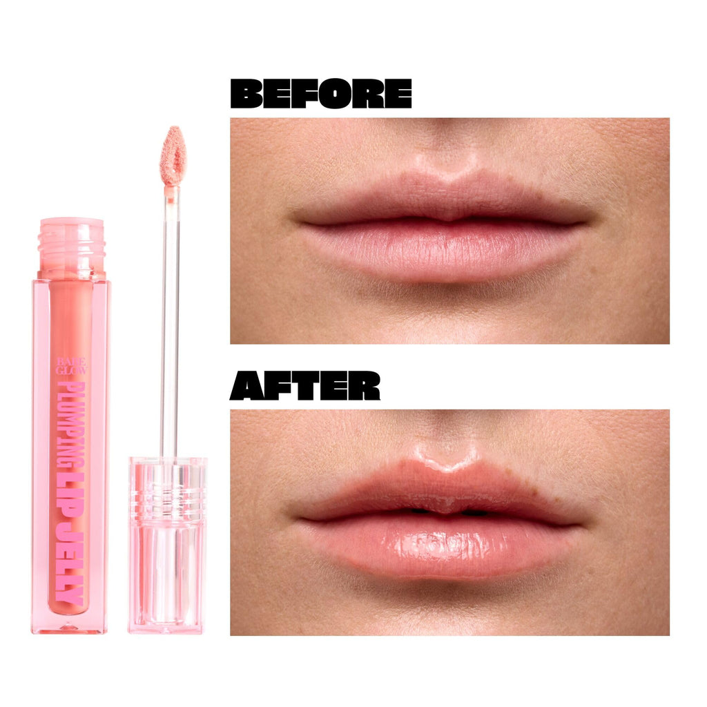 BABE ORIGINAL Plumping Lip Jelly – Peptides & Hyaluronic Acid Lip Gloss (Peach) | vegan & cruelty-free
