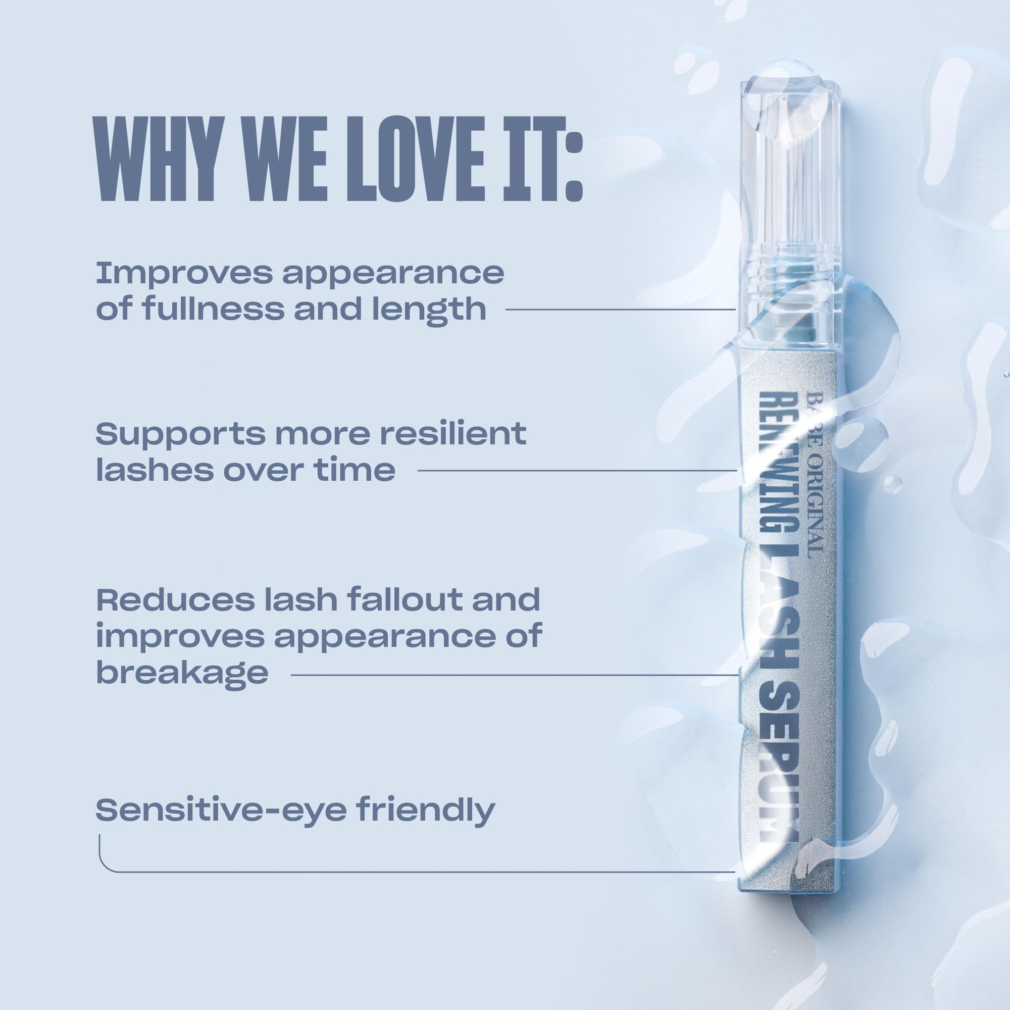 BABE ORIGINAL Renewing Lash Serum | Peptide-Infused for Fuller, Longer-Looking Lashes | 6mL | Cruelty-Free