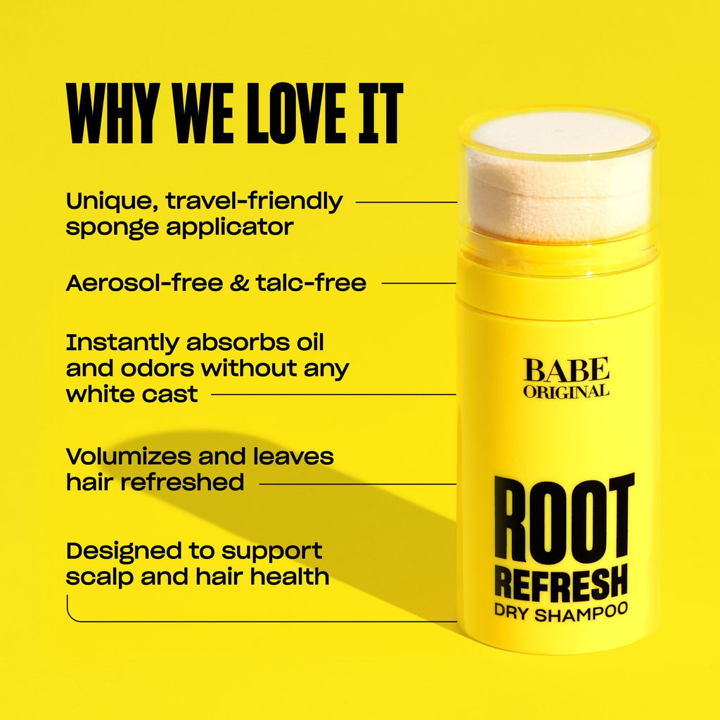 BABE ORIGINAL Root Refresh Dry Shampoo Powder — Aerosol-Free, Talc-Free, Travel-Ready Oil & Odor Absorption