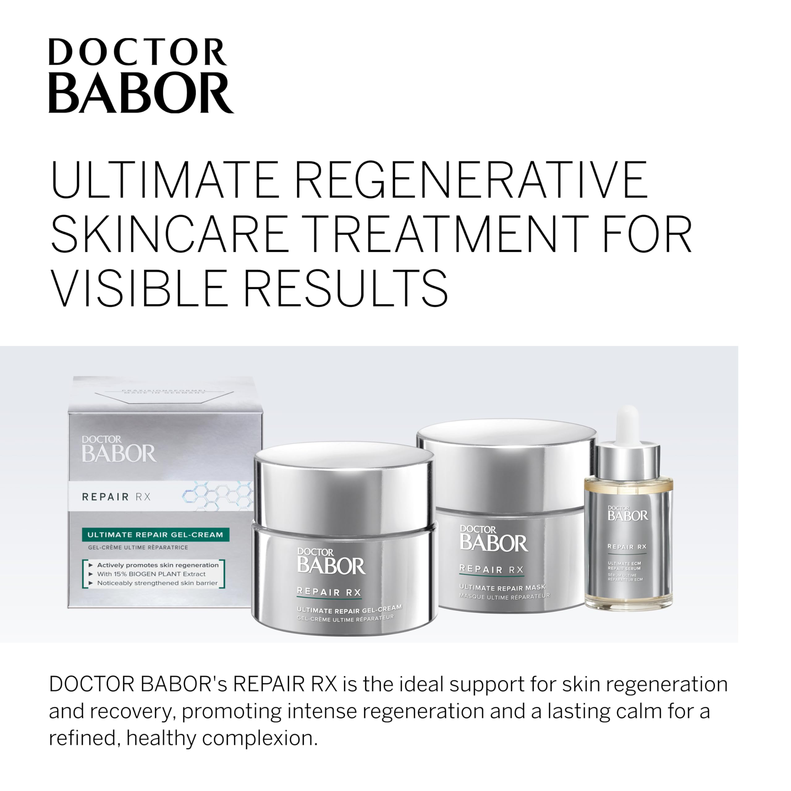 BABOR Doctor Repair RX Ultimate Repair Gel-Cream – Lightweight Daily Moisturizer for Sensitive Skin | 1.7 oz