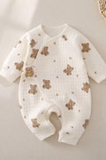 The Happy Bear Boucle Wrap Baby Grow Romper