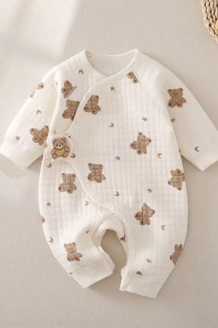 The Happy Bear Boucle Wrap Baby Grow Romper