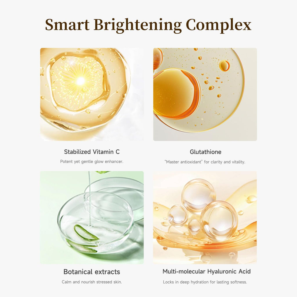BACHERI Vitamin C Brightening Serum – 30x1.2ml Ampoules with Glutathione, Niacinamide & Hyaluronic Acid