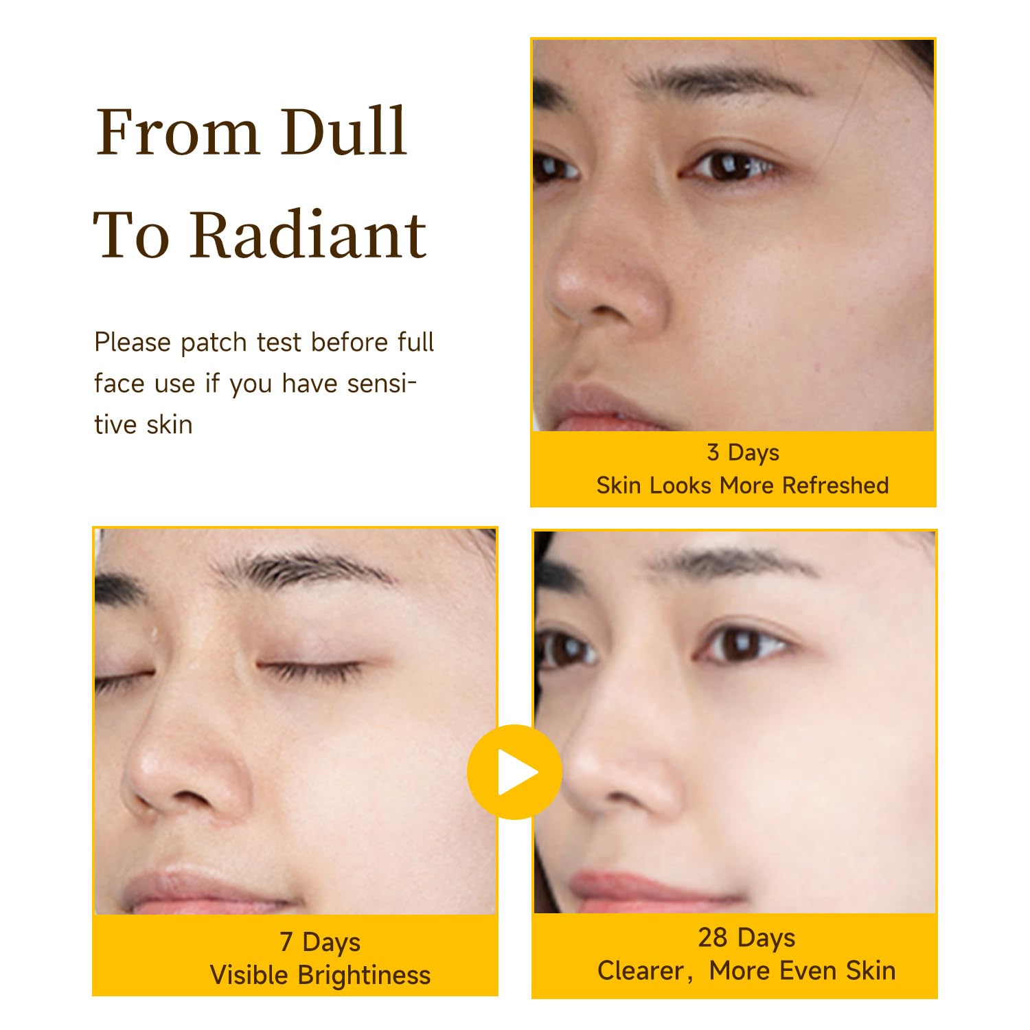 BACHERI Vitamin C Brightening Serum – 30x1.2ml Ampoules with Glutathione, Niacinamide & Hyaluronic Acid