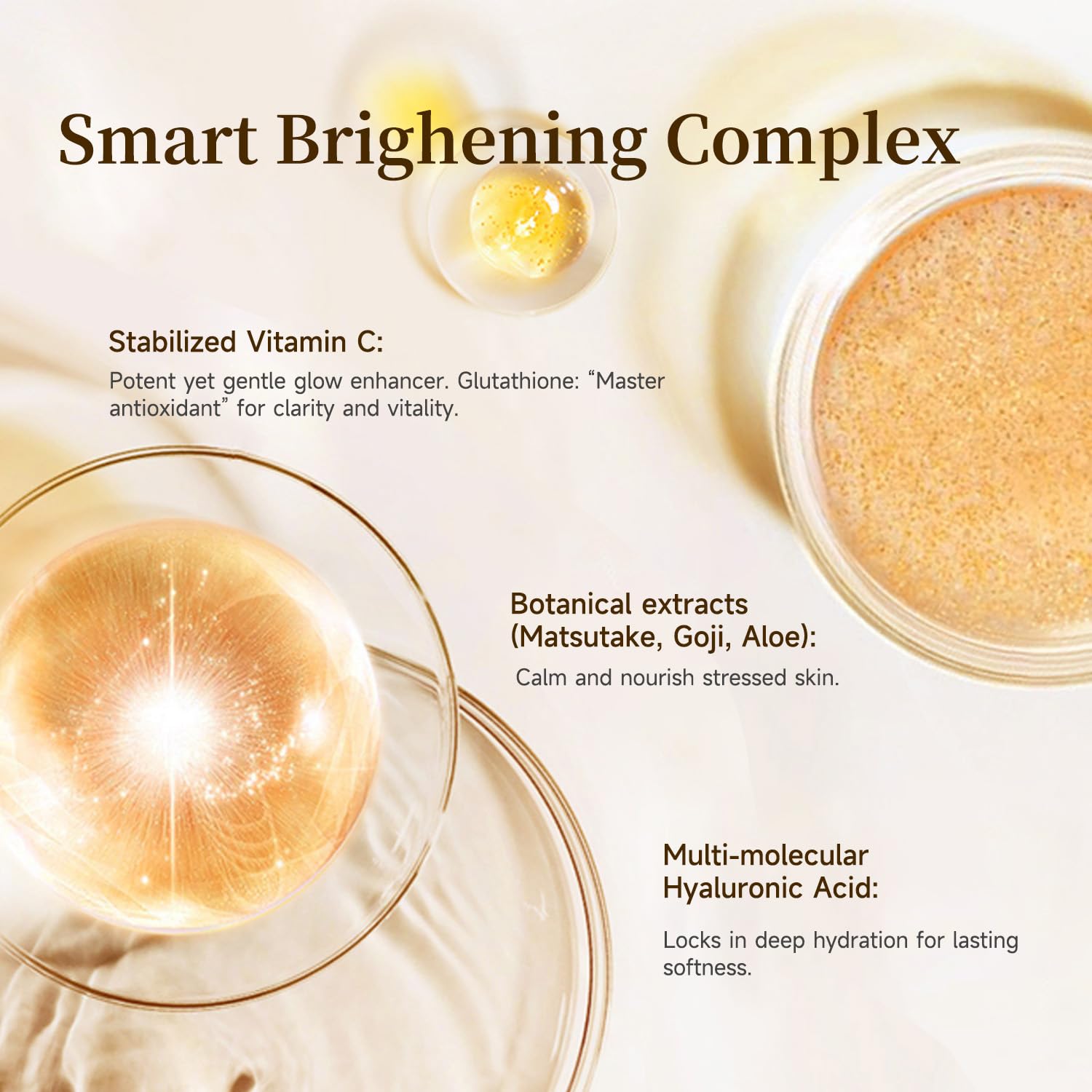 BACHERI Vitamin C Brightening Serum – 30x1.2ml Ampoules with Glutathione, Niacinamide & Hyaluronic Acid