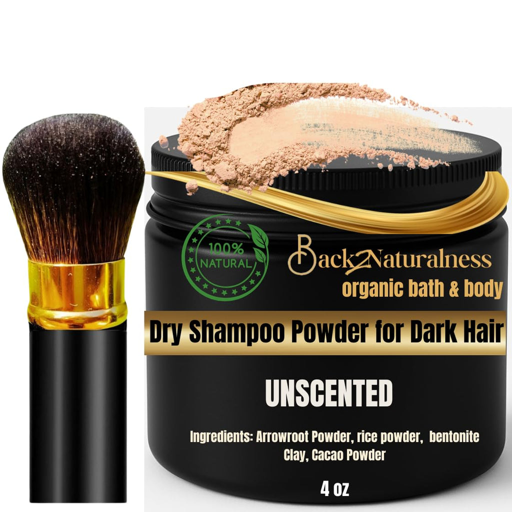Back2Naturalness 100% Natural Dry Shampoo for Dark Hair & Brunettes – Unscented