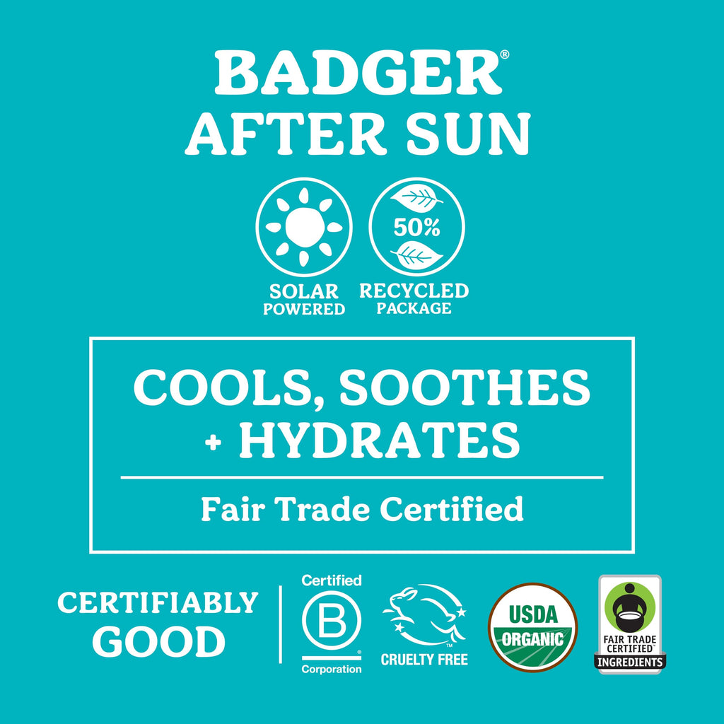 Badger Coconut AfterSun Balm – 100% Organic Soothing Sunburn Relief, 2 oz Tin (2-Pack)