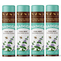 Badger Cool Mint Cocoa Butter Lip Balm – Organic, Long-Lasting Hydration, 4-Pack