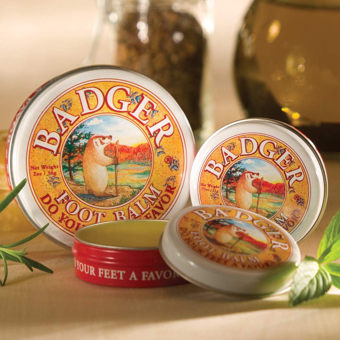 Badger Foot Balm – 100% Organic Foot Cream for Dry Feet & Heels | 2 oz Tin (2-Pack)
