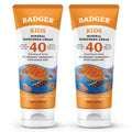 Badger Kids Mineral Sunscreen Cream SPF 40 — 98% Organic, Reef Safe, Hawaii Approved (2-Pack)