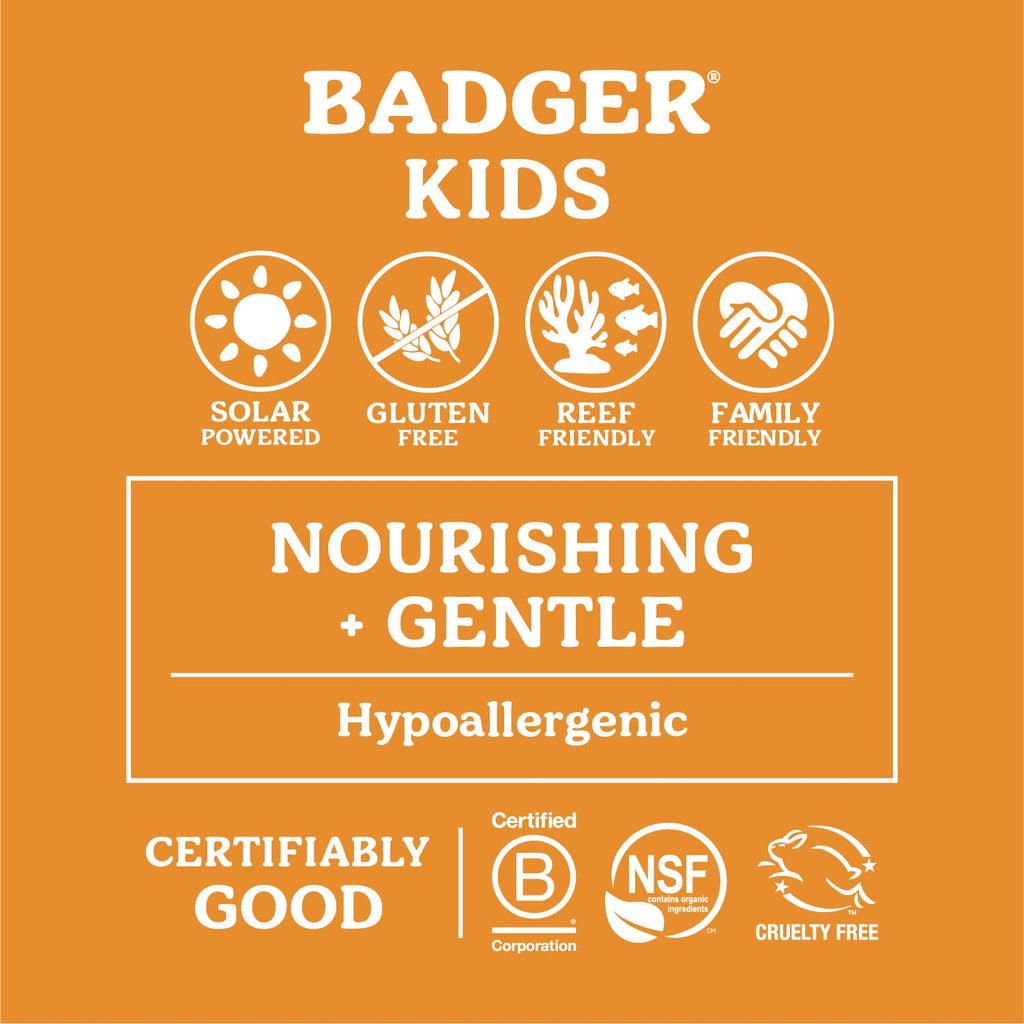 Badger Kids Mineral Sunscreen Cream SPF 40 — 98% Organic, Reef Safe, Hawaii Approved (2-Pack)