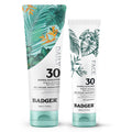 Badger Mineral Daily & Face Sunscreen SPF 30 — Lightweight Organic Mineral Sunscreen, Vegan & Unscented, 2-Pack