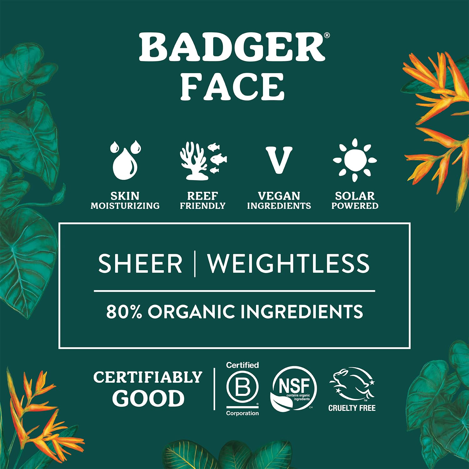 Badger Mineral Daily & Face Sunscreen SPF 30 — Lightweight Organic Mineral Sunscreen, Vegan & Unscented, 2-Pack