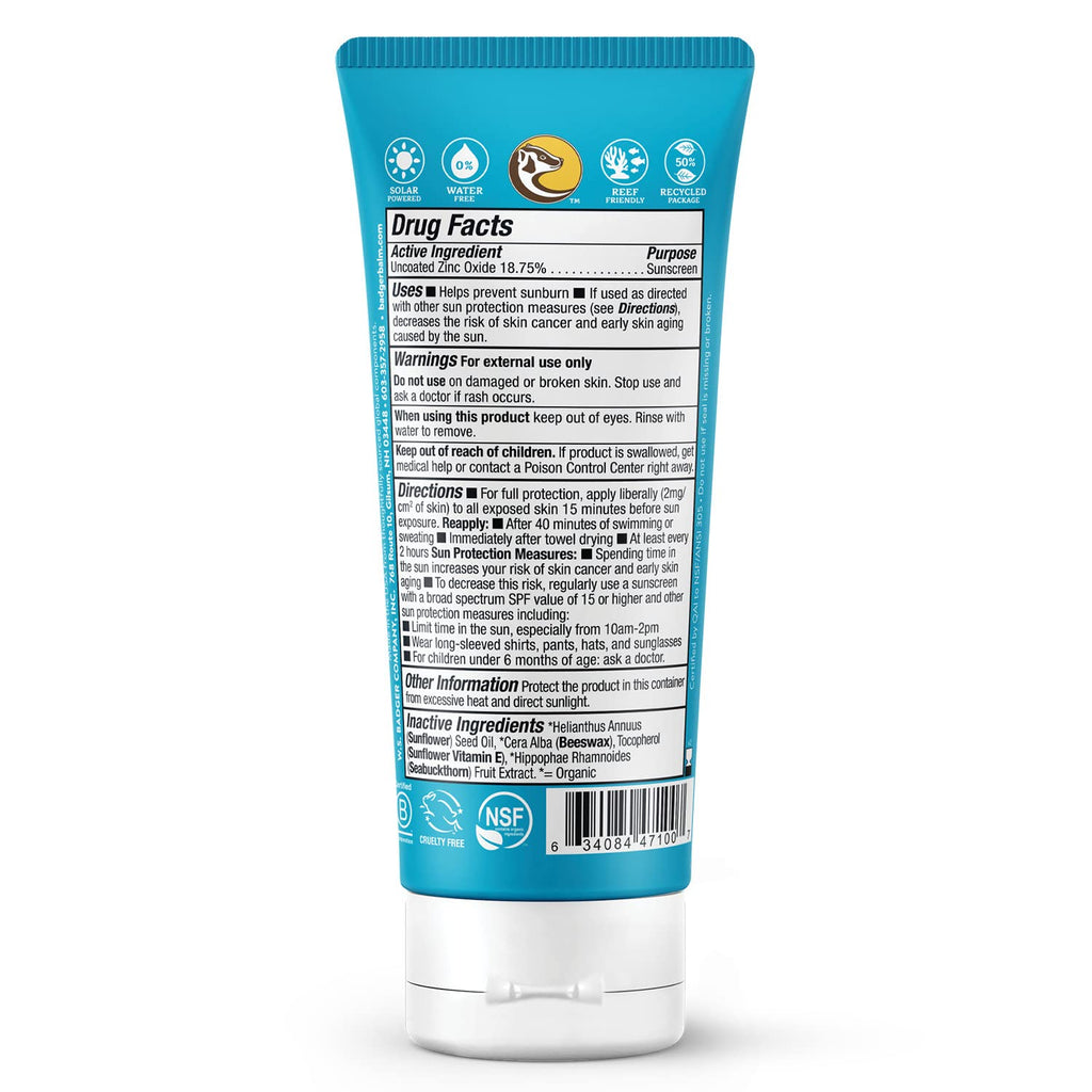 Badger Mineral Sunscreen Cream SPF 30 – 98% Organic, Reef Safe, Travel Size 2-Pack