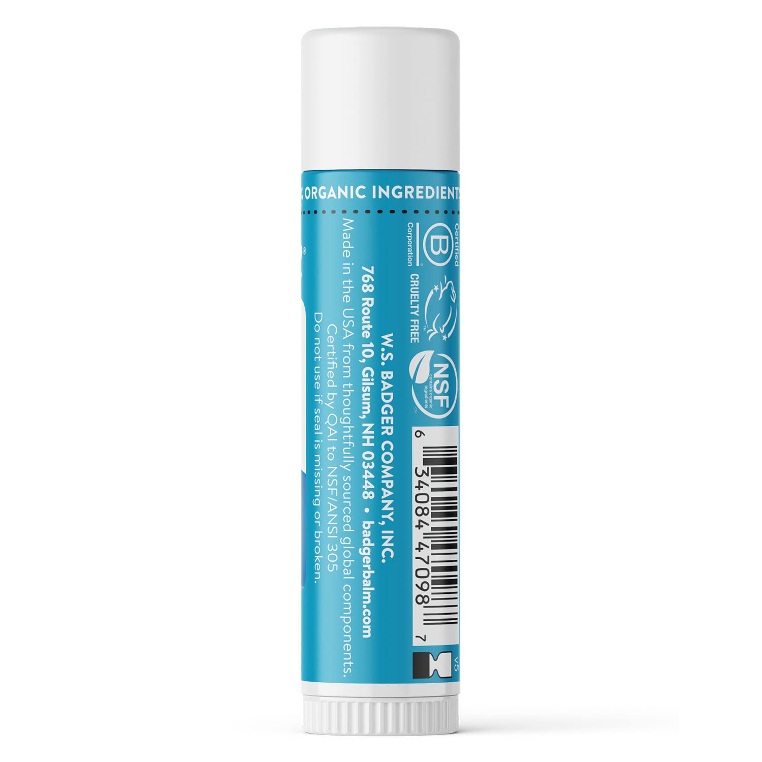 Badger Mineral Sunscreen Lip Balm SPF 15 – Reef Safe, Unscented, Travel Size, 4-Pack