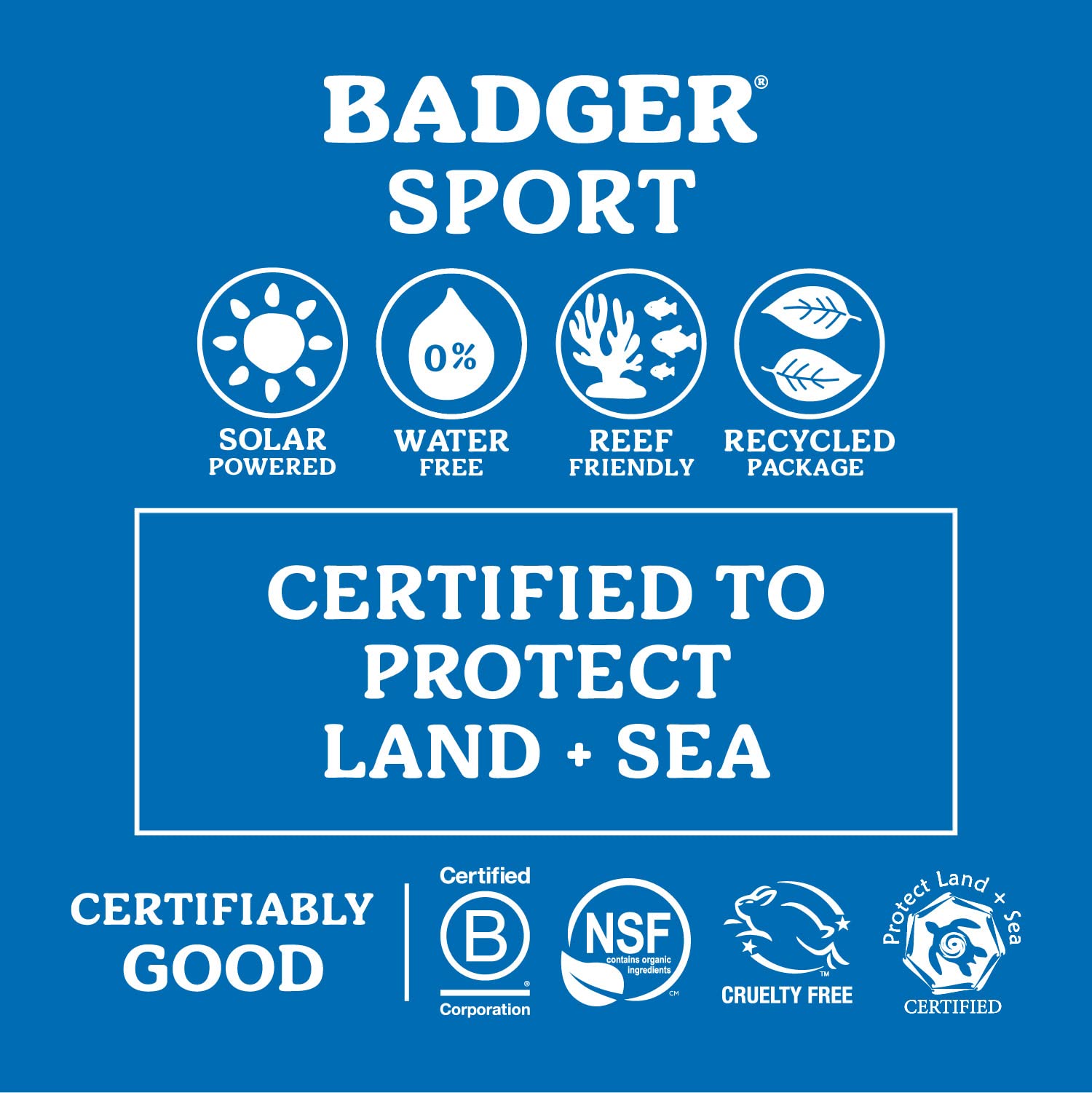 Badger Reef Safe Sport Mineral Sunscreen SPF 40 – Unscented, 2-Pack, 98% Organic, Reef-Approved for Hawaii & Mexico