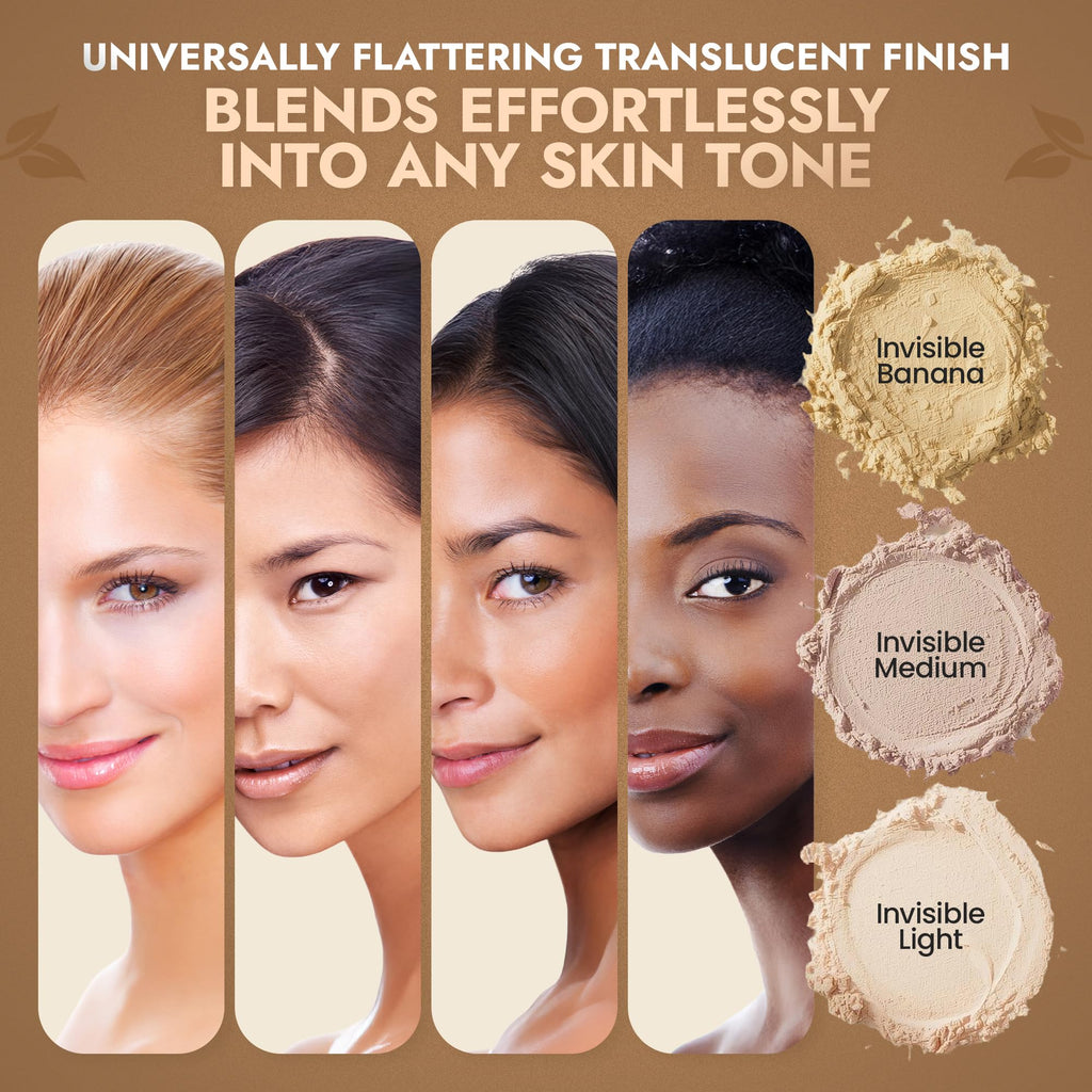 BaeBlu Organic Pressed Setting Powder – Talc-Free, Oil-Absorbing Matte Finish, 16-Hour Wear