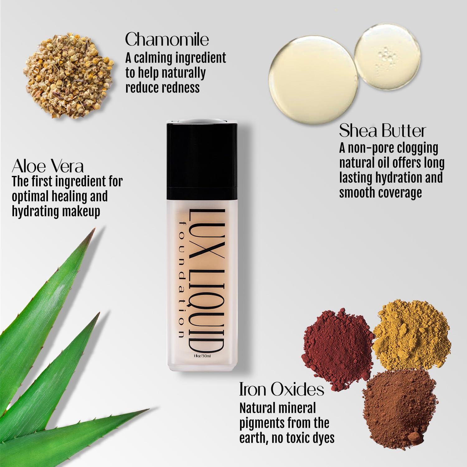 BaeBlu Organic Aloe-Based LUX Liquid Foundation - Espresso | Vegan, Gluten-Free, Made in USA