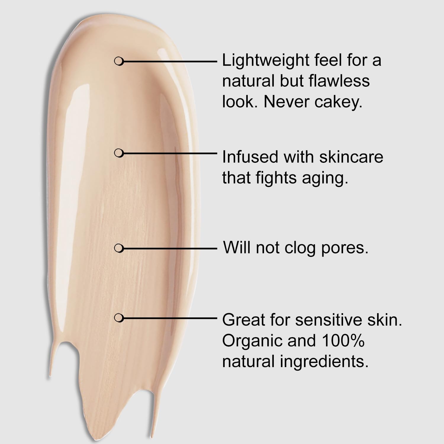 BaeBlu Organic Aloe-Based LUX Foundation Hazelnut – Natural Vegan, Gluten-Free, Made in USA
