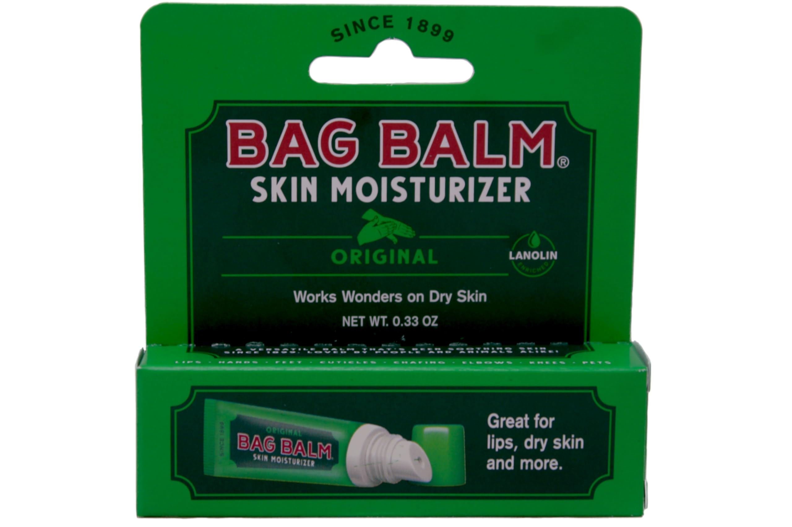 Bag Balm Skin Moisturizer Kit - Original Formula for Dry Skin, Hands & More | 8 oz Tin + 0.33 oz On-The-Go Tube