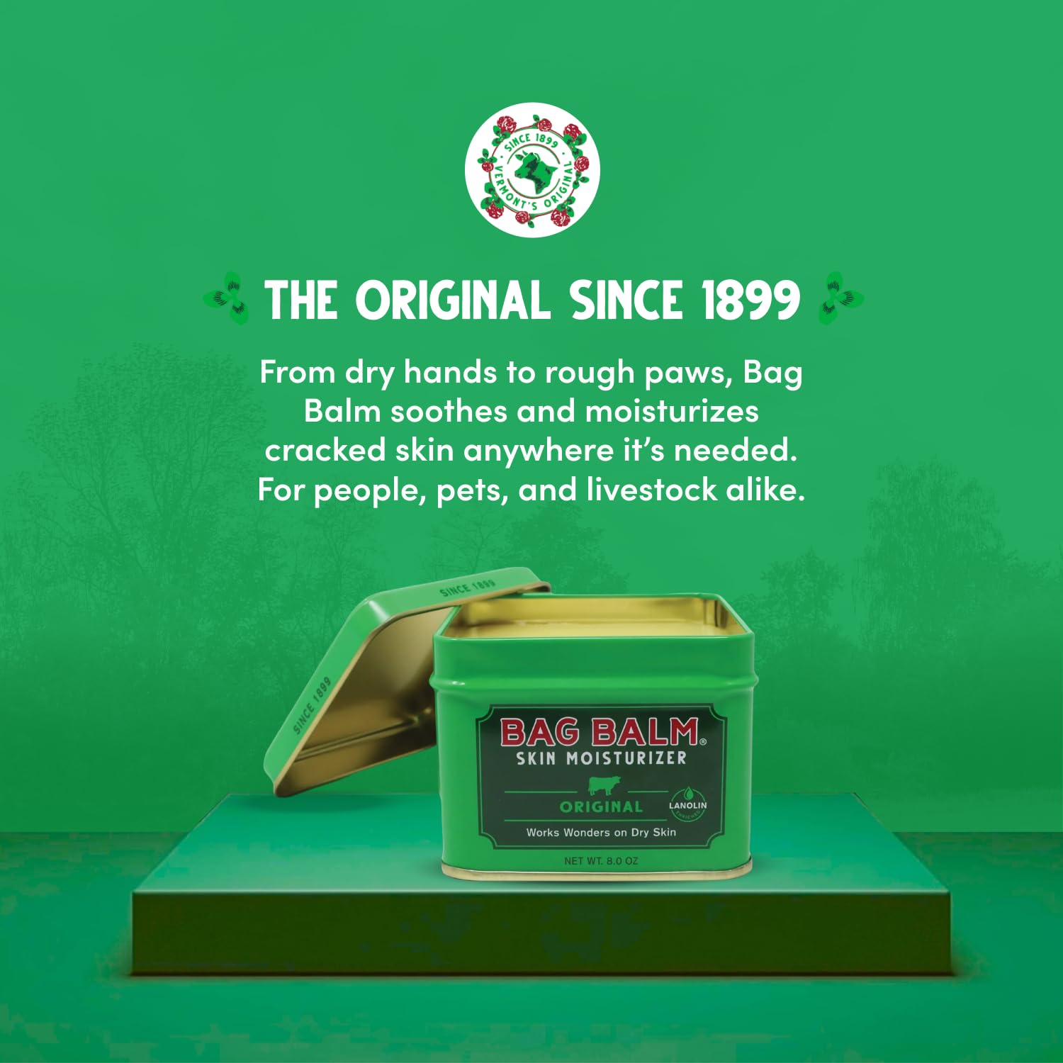 Bag Balm Vermont’s Original Pet Paw & Skin Balm – Moisturizing Salve for Dry Paws, Noses & Rough Skin – 8 oz (2 Pack)