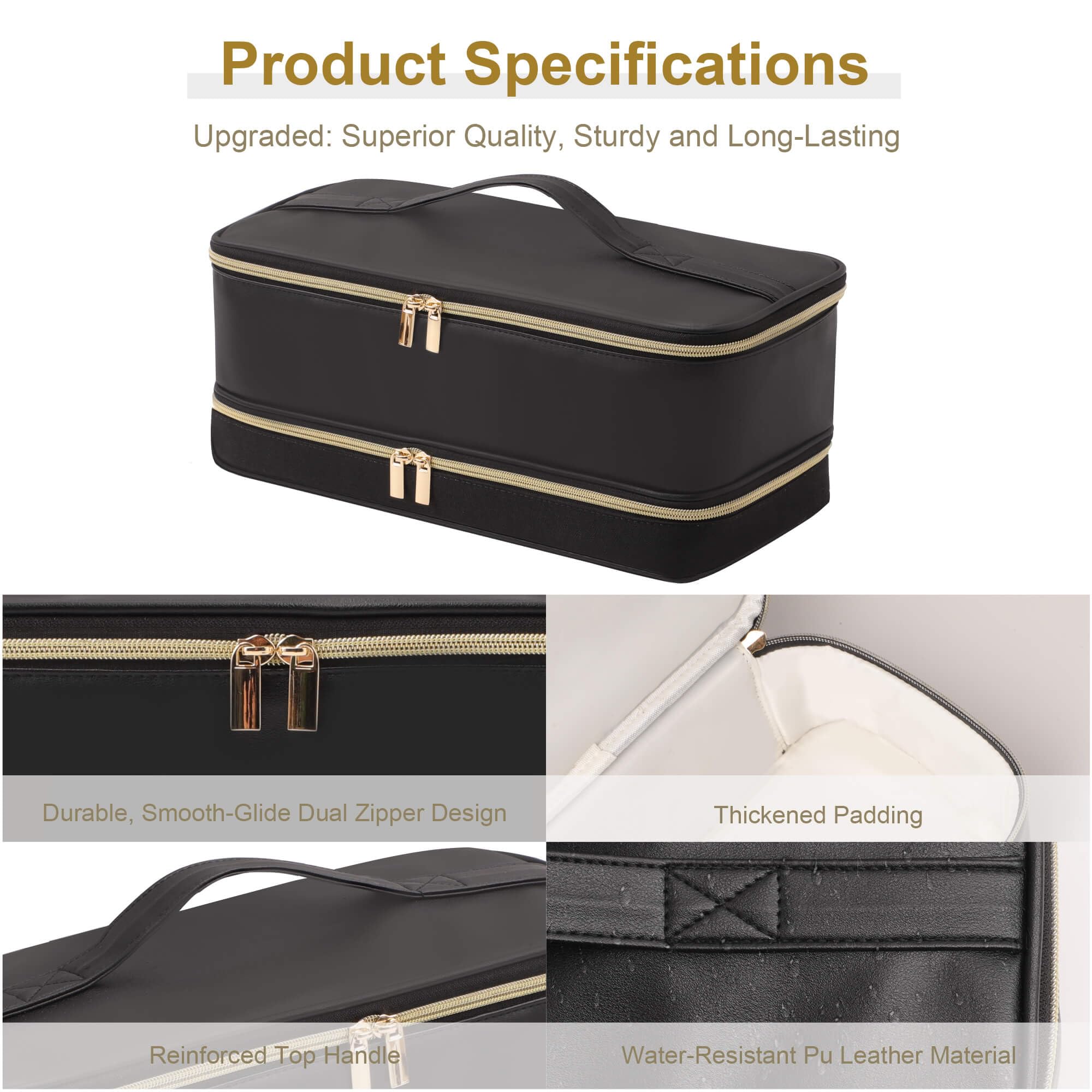 BAGCRAZY Travel Carrying Case for Dyson, Shark FlexStyle & Revlon Hair Dryers – Double-Layer Organizer