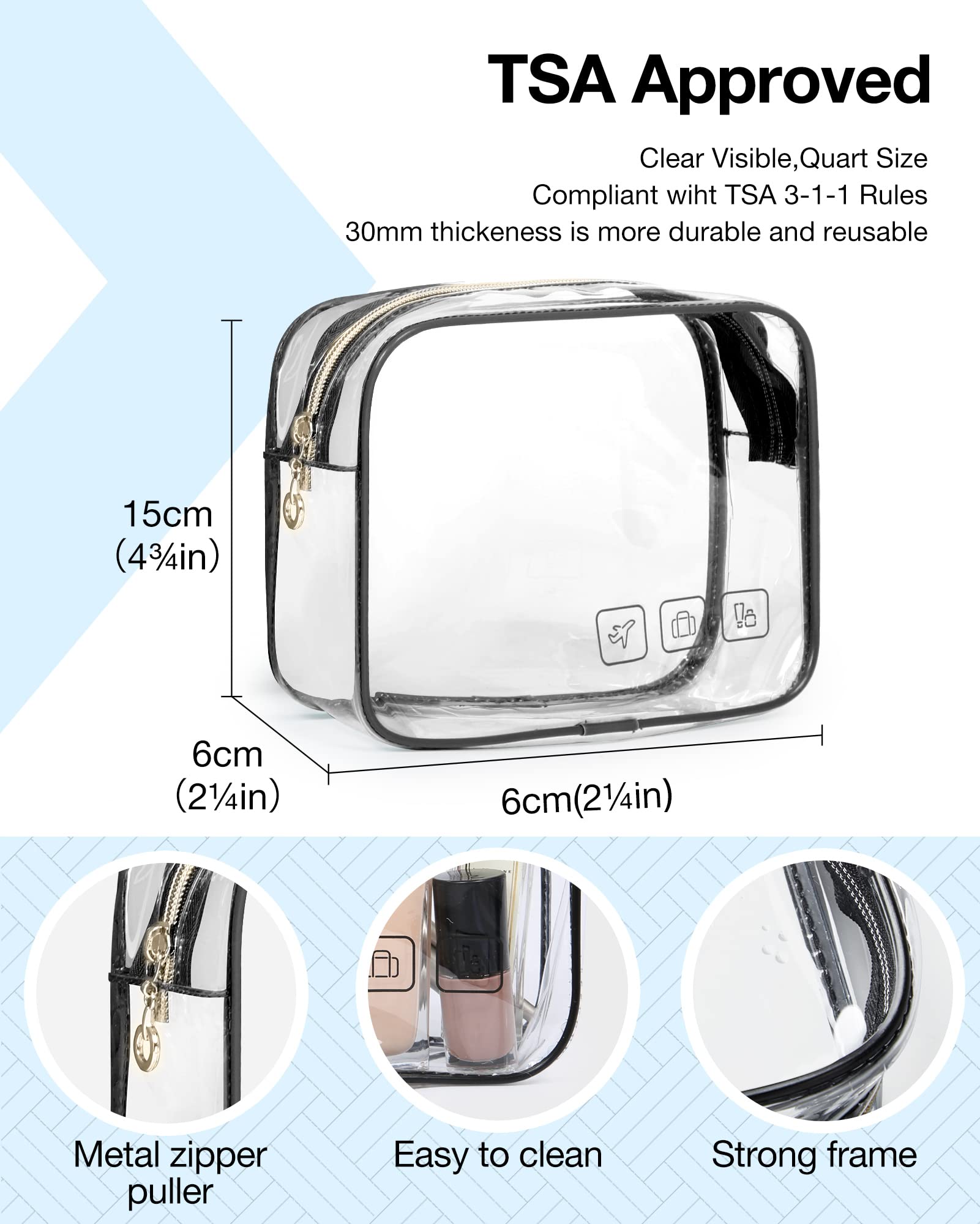 BagSmart Hanging Toiletry Bag & TSA-Approved Transparent Cosmetic Bag | Large Travel Organizer (Black)