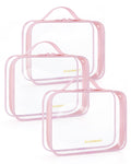 BAGSMART Clear Toiletry Bag - TSA Approved, Quart-Size, 3-Pack, Water-Resistant Travel Bags