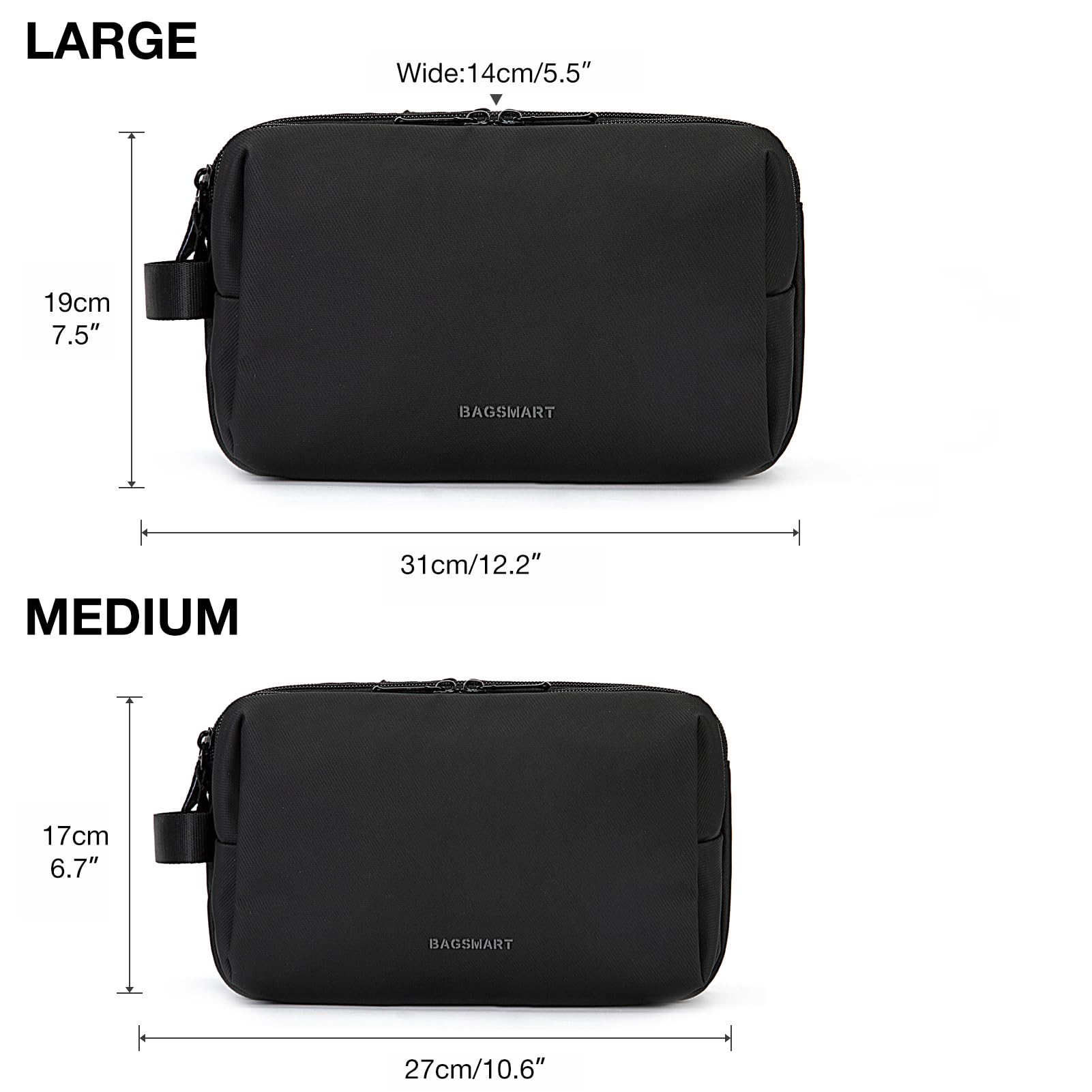 BAGSMART Toiletry Bag for Men - Large, Water-Resistant Travel Dopp Kit & Organizer