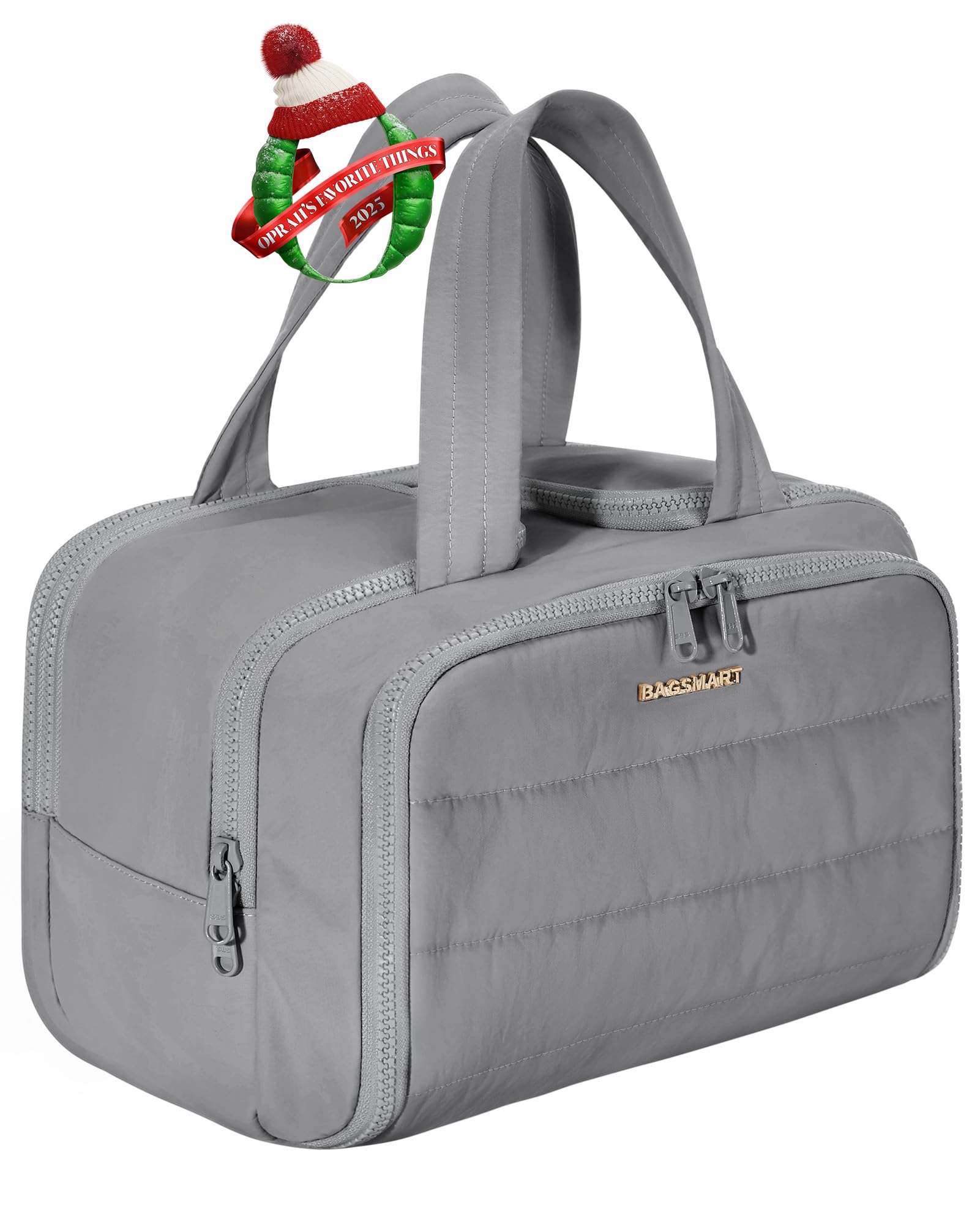 BAGSMART Travel Toiletry Bag – Lightweight, Large-Capacity Organizer for Women, Grey