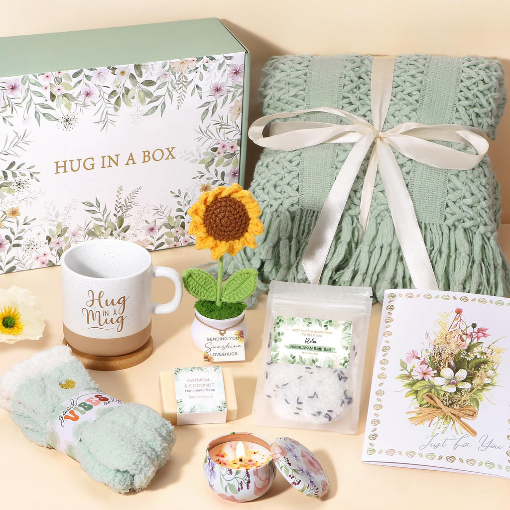 Baicai Get Well Gift Baskets for Women – Sunflower Self-Care Spa Set