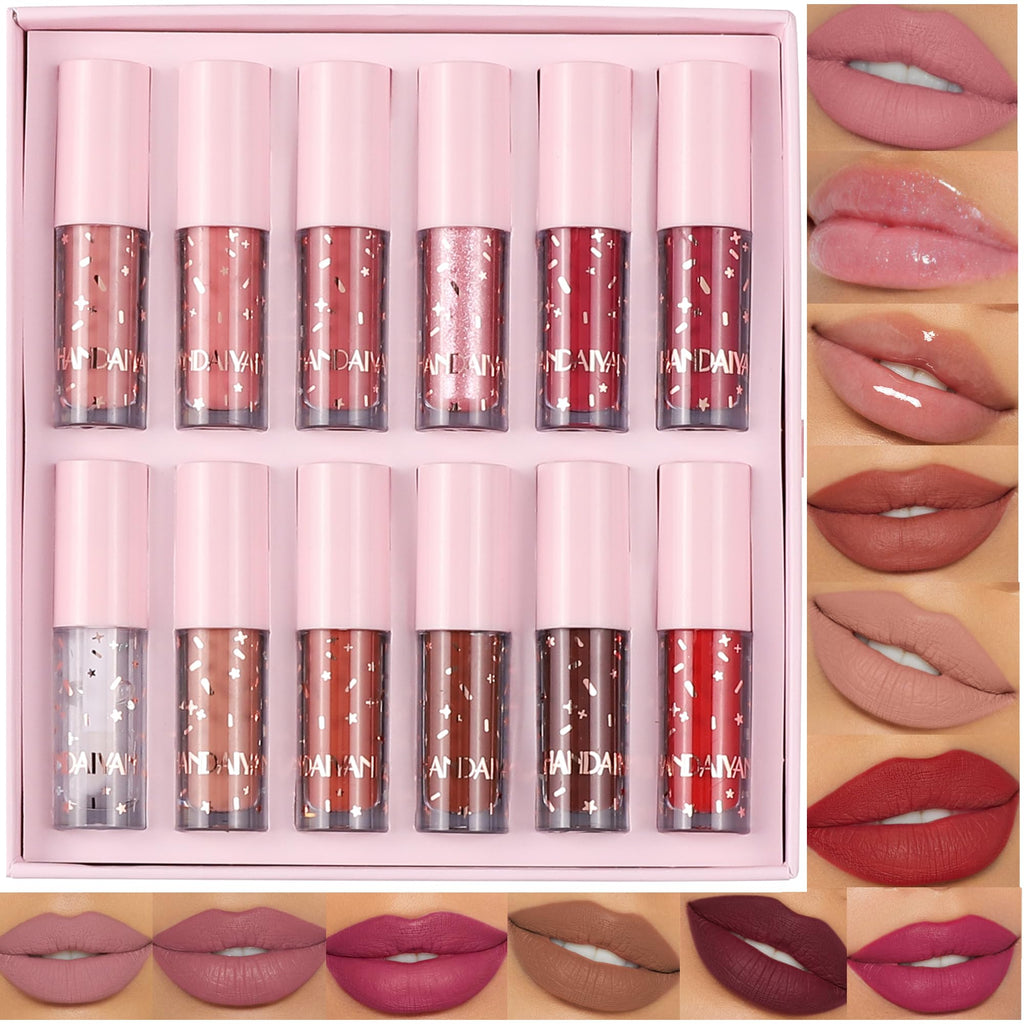 BAISEN DIARY 12-Color Velvet Matte Lipstick Gift Set – Long-Lasting, Not Fade (Set C)