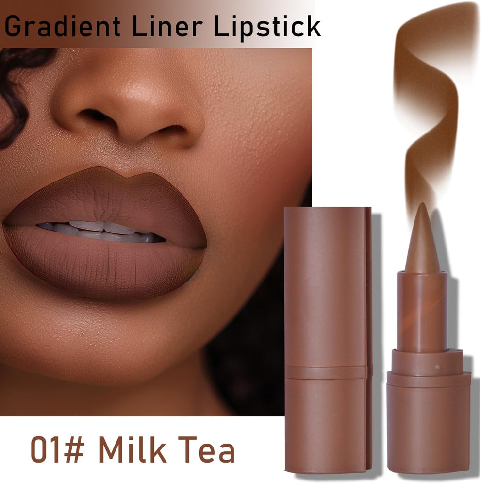 BAISEN DIARY 6PCS 2-in-1 Gradient Lip Liner & Lipstick Set | Long-Wear Lip Crayon Duo