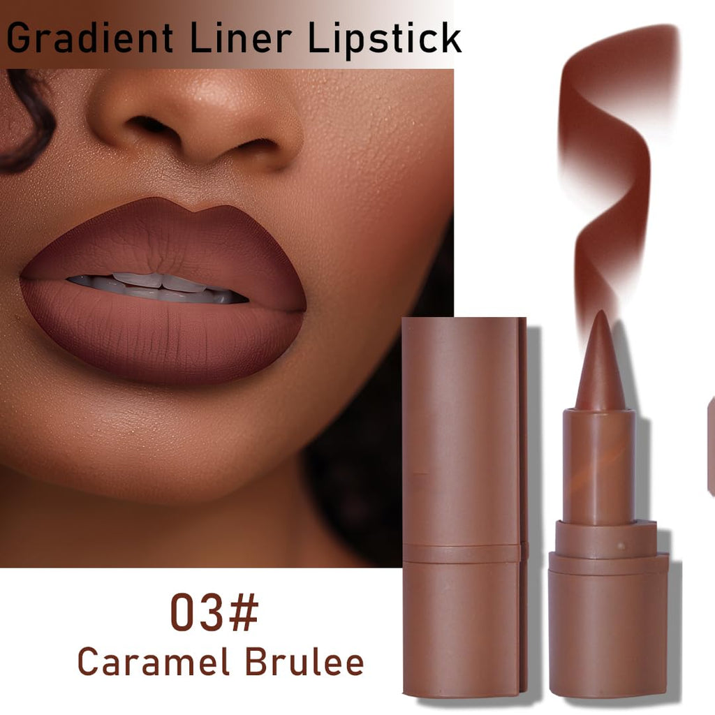 BAISEN DIARY 6PCS 2-in-1 Gradient Lip Liner & Lipstick Set | Long-Wear Lip Crayon Duo