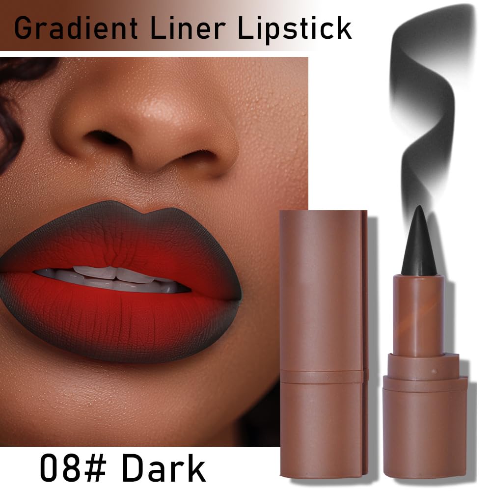 BAISEN DIARY 6PCS 2-in-1 Gradient Lip Liner & Lipstick Set | Long-Wear Lip Crayon Duo