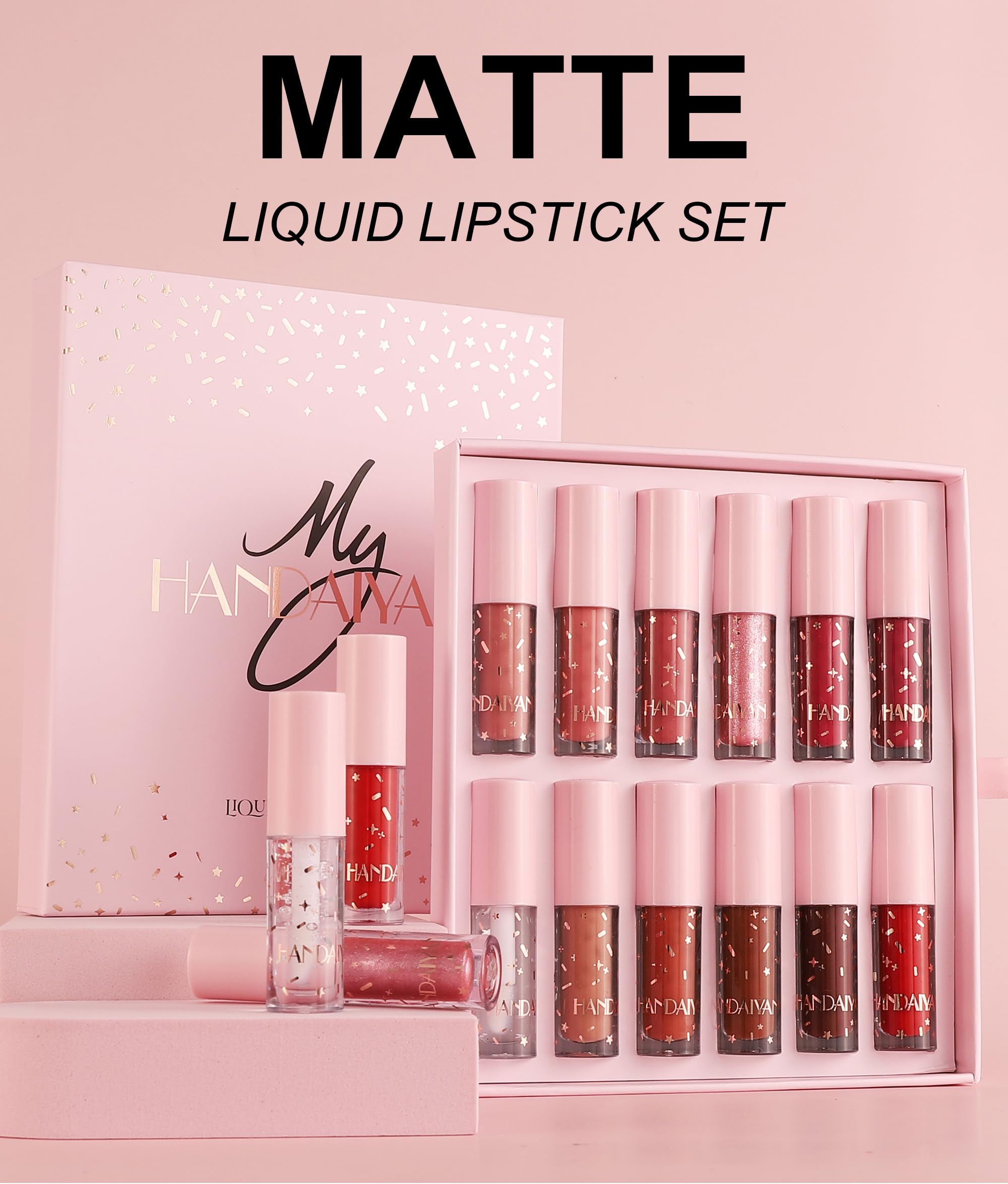 BAISEN DIARY 12-Color Velvet Matte Lipstick Gift Set – Long-Lasting, Not Fade (Set C)