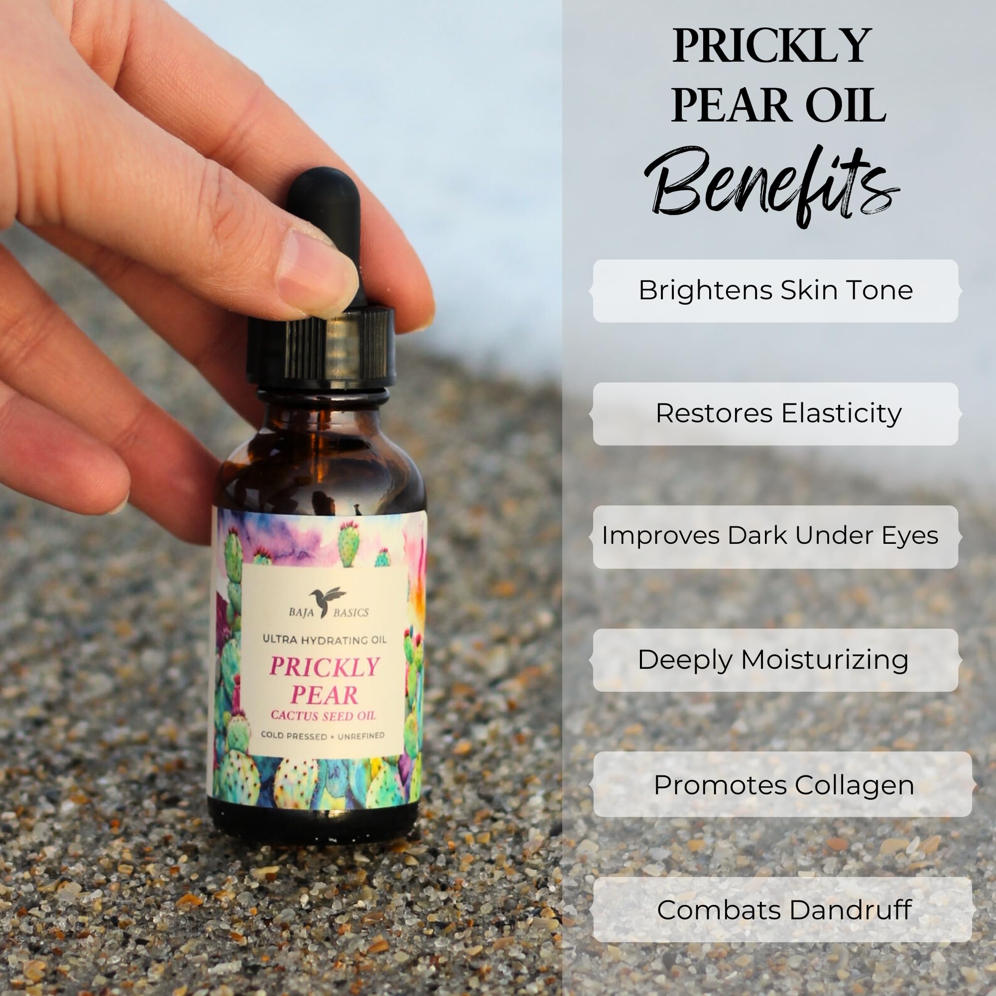 Baja Basics Prickly Pear Seed Oil – Pure Organic, Extra Virgin, Cold-Pressed Facial Oil