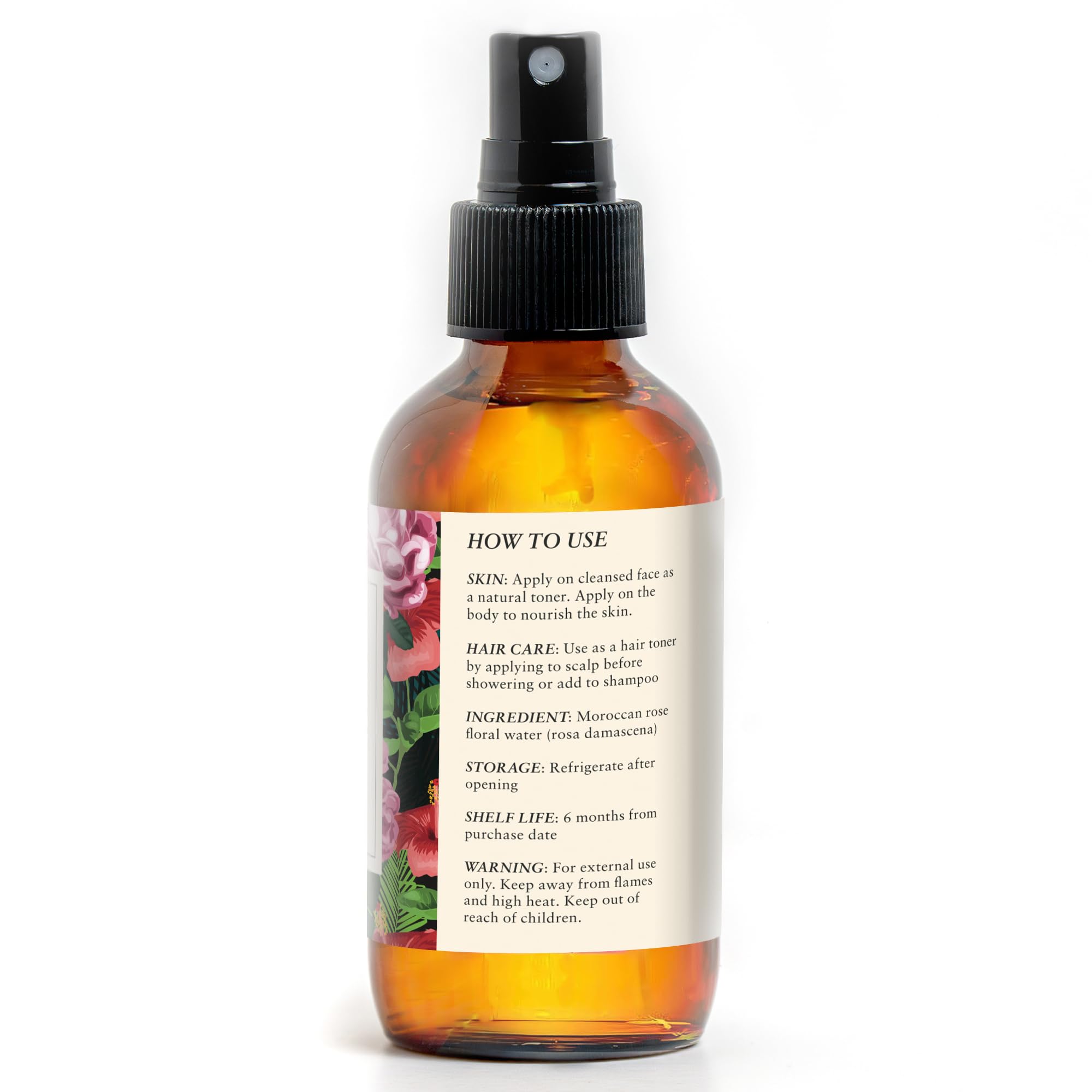 Rose Water Spray for Face by Baja Basics – Pure Organic Rosewater Toner for Skin & Hair (4 oz)