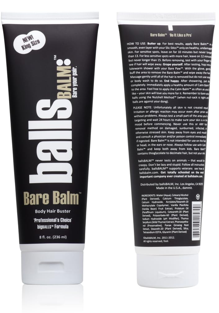 BallsBALM The Bare Pair King Kombo: Body Hair Management System with Exfoliating Glove