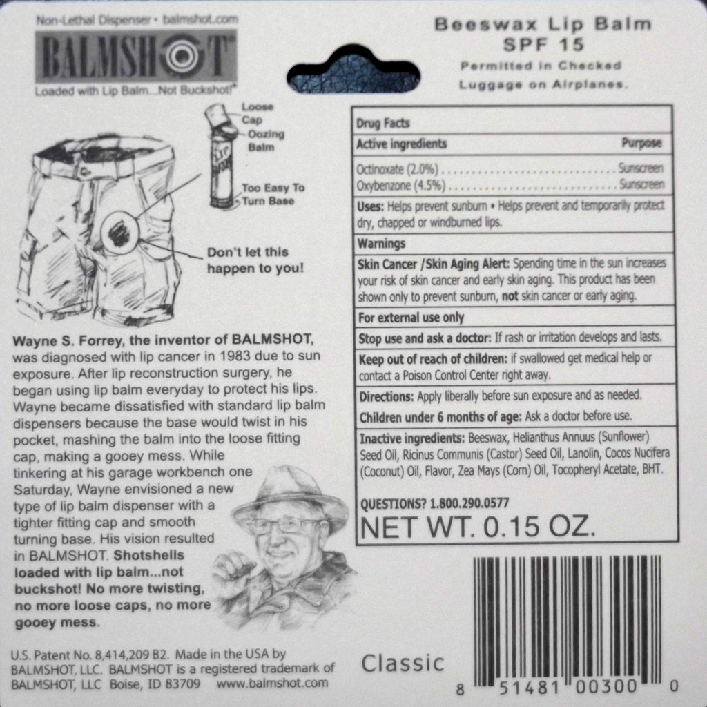 Balmshot Lip Balm Two Pack: Classic & Cool Mint with SPF 15