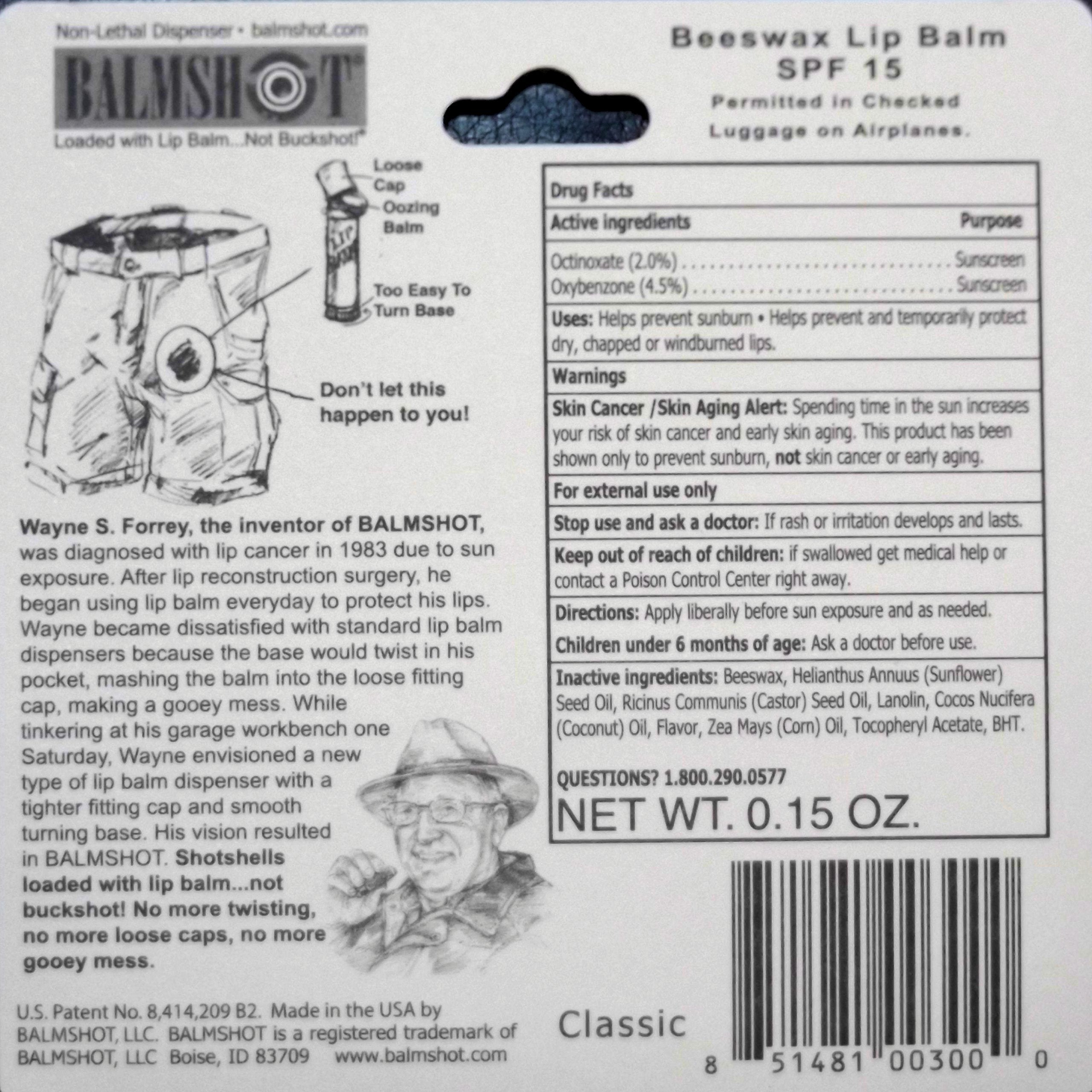 Balmshot Lip Balm Two Pack: Classic & Cool Mint with SPF 15