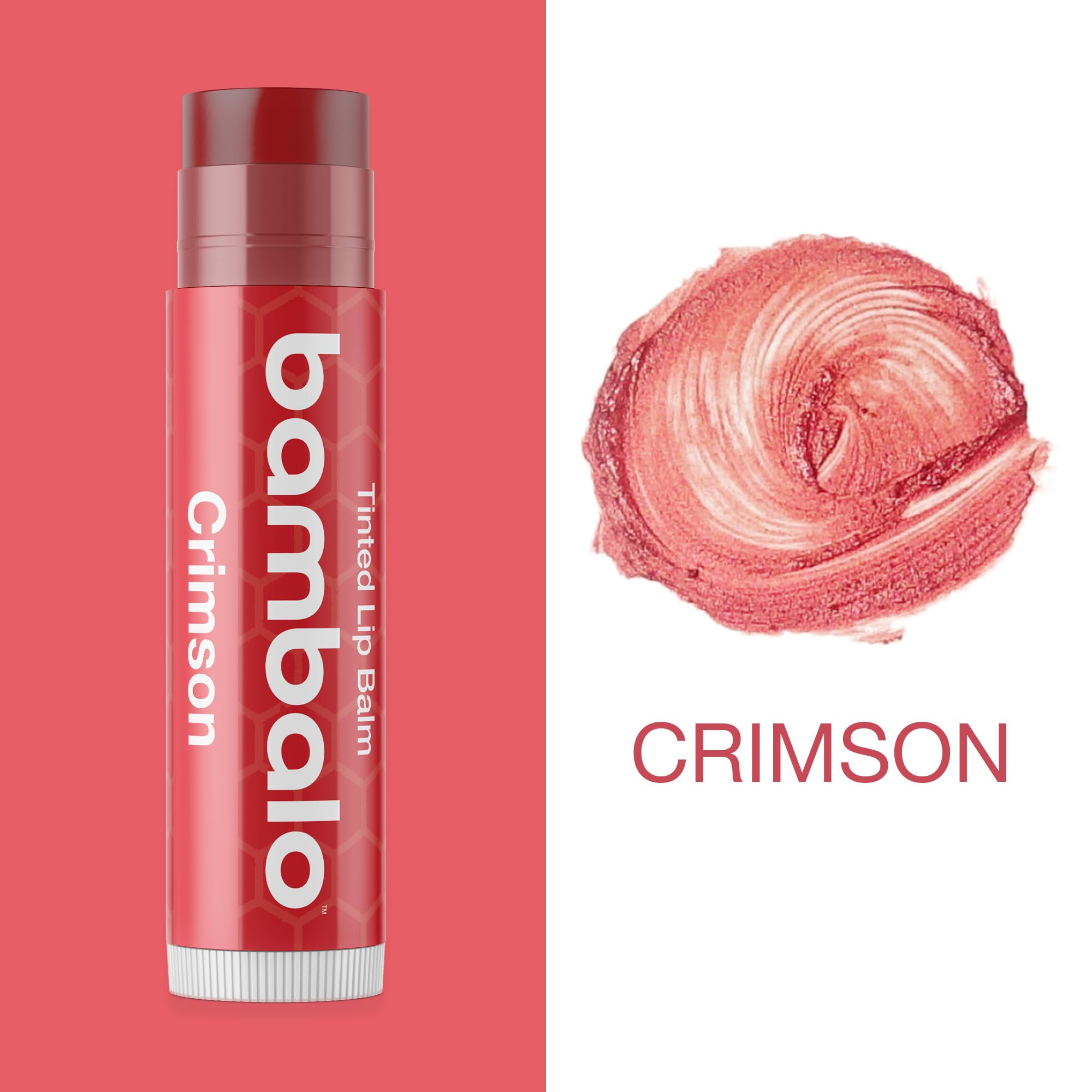 Bambalo Crimson Tinted Lip Balm 4-Pack | Hydrating, Natural Formula – Made in USA