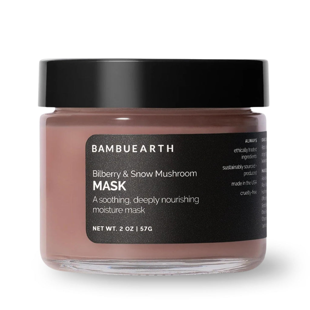 BAMBU EARTH Bilberry & Snow Mushroom Mask (2 oz) – Deep Hydration Facial Mask for All Skin Types