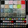 BANA ART Kawaii Color Bow Nail Charms Kit – 3D Gold & Silver Bows for Nails