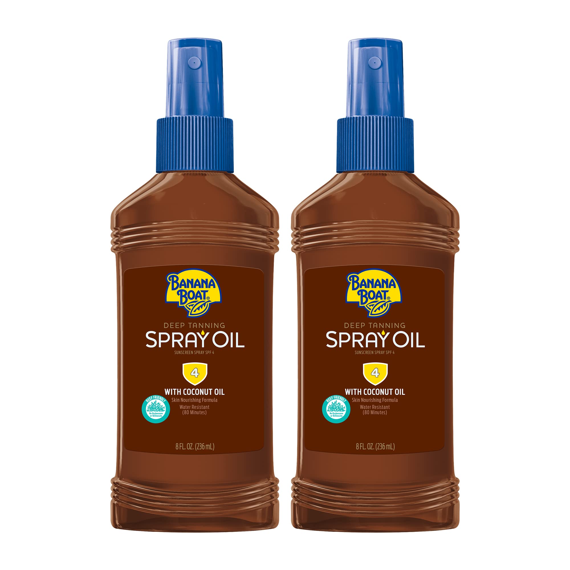 Banana Boat Deep Tanning Spray Oil SPF 4 — Moisturizing Tan with Carrot, Banana & Coconut Oil (8 oz)