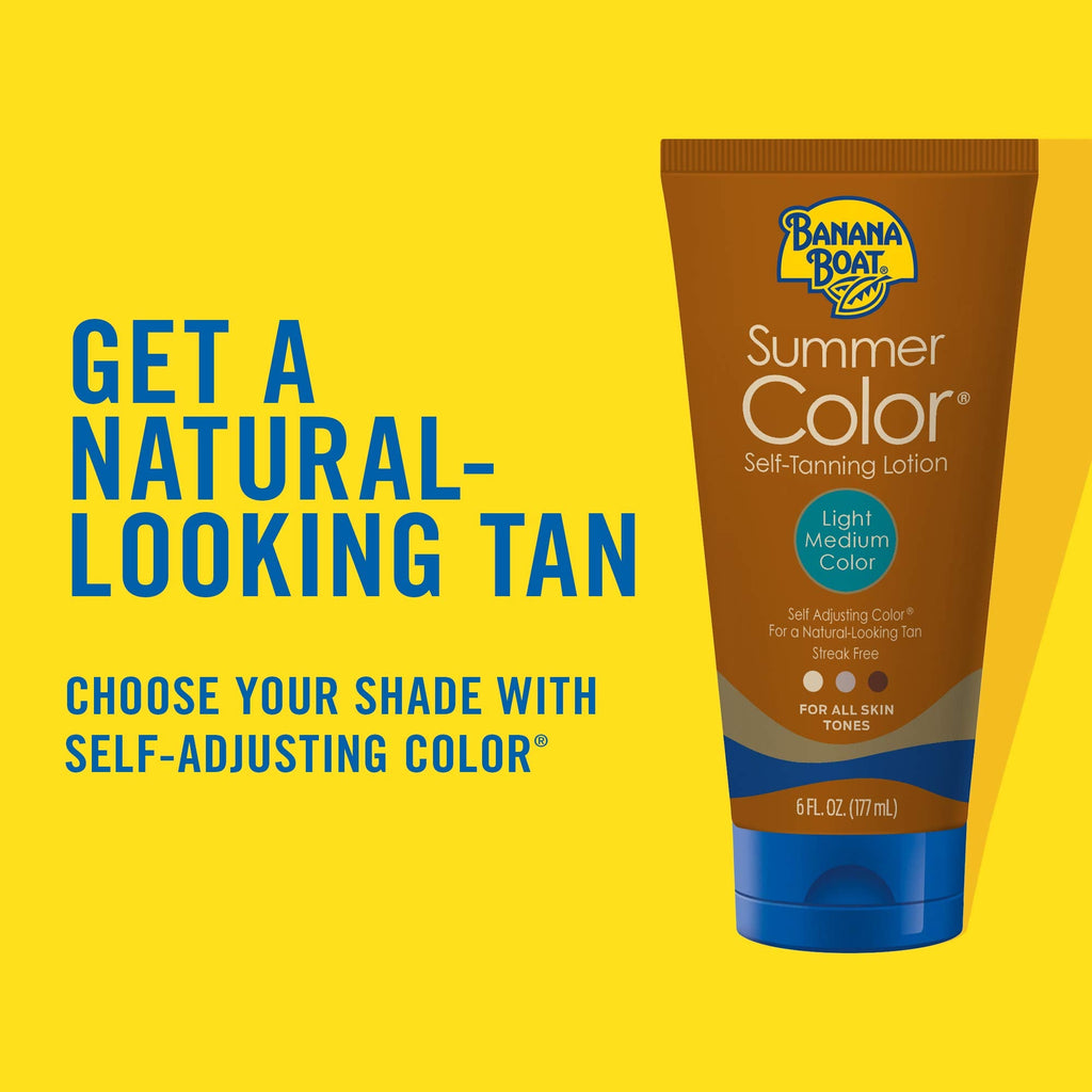 Banana Boat Summer Color Self Tanning Lotion - Oil-Free, Aloe Vera & Vitamin E, Twin Pack (6oz x2)