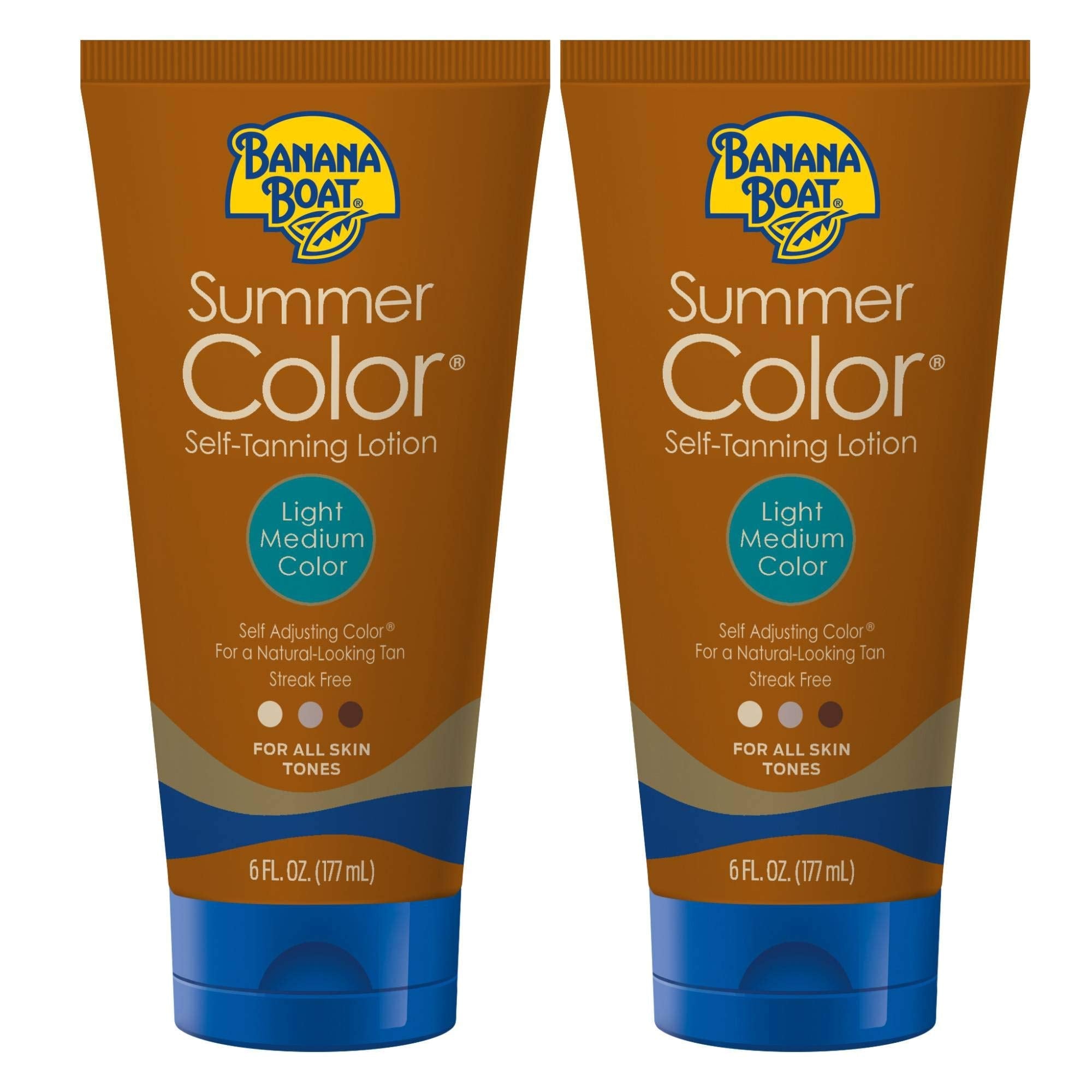 Banana Boat Summer Color Self Tanning Lotion - Oil-Free, Aloe Vera & Vitamin E, Twin Pack (6oz x2)