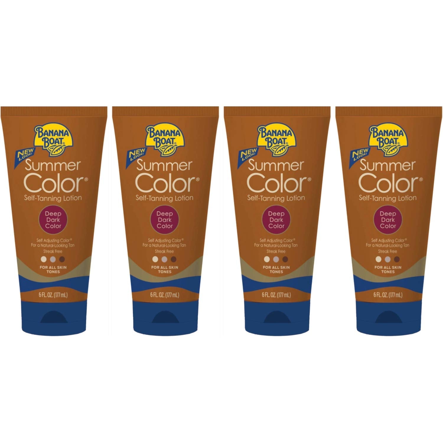 Banana Boat Summer Color Self Tanning Lotion - Deep Dark Tan (6 oz) Pack of 4