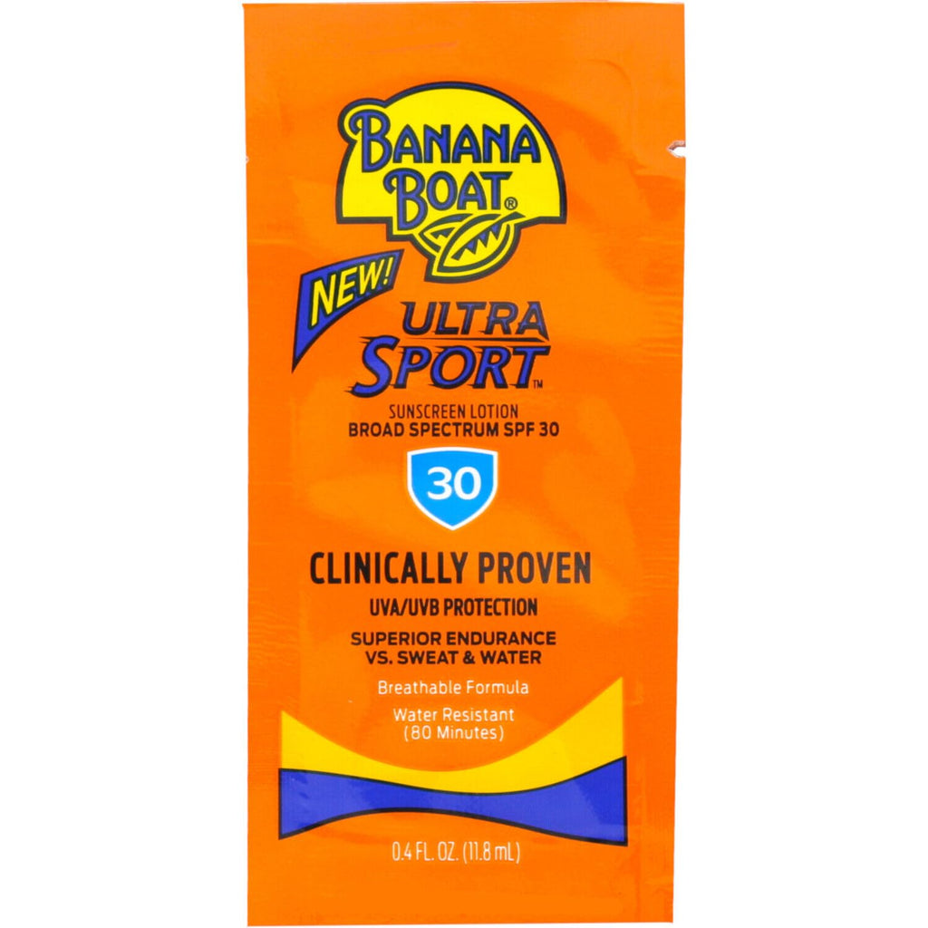 Banana Boat Ultra Sport Sunscreen Packets SPF 30 – 0.4 oz, Water & Sweat Resistant (Pack of 200)