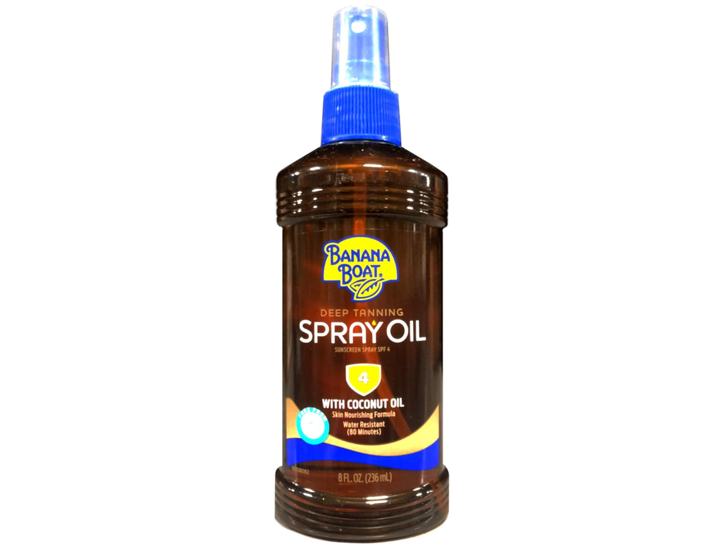 Banana Boat Deep Tanning Spray with Coconut Oil SPF 4, 8 oz – Value Pack (5 Bottles)